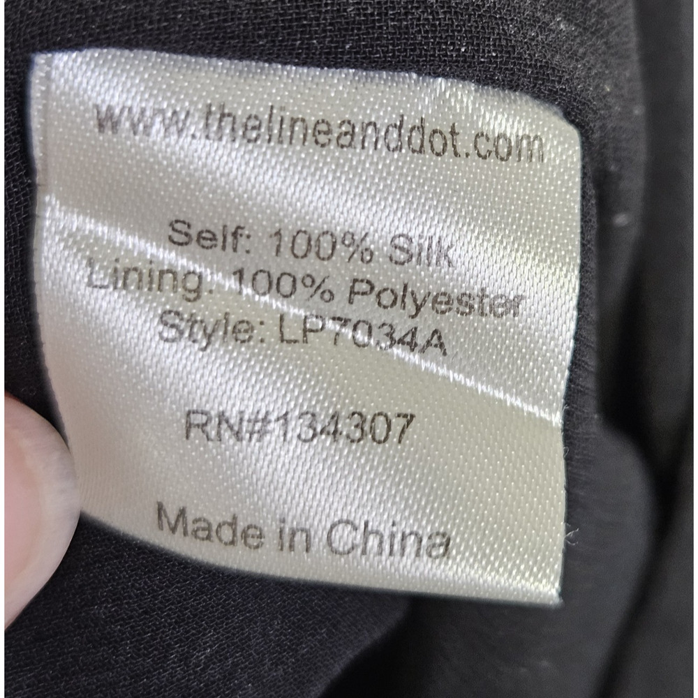 Line & Dot 100% Silk Wide Leg Pant Women M Revolve Minimal Quiet Luxury Black - Picture 11 of 16